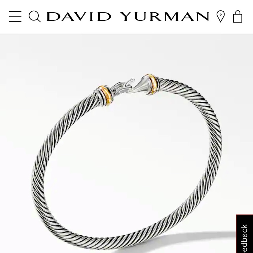 David Yurman Cable Classic Buckle Bracelet w Gold